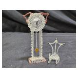 Hand-Blown Spun Glass Rocking Chain & Clock