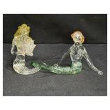 2 Hand Blown Art Glass Mermaids