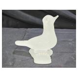 Vtg Frosted Glass Dove on a Branch Paperweight