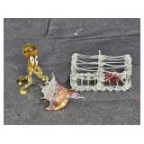 Spun Glass Octopus, Conch Shell, & Lobster Trap