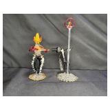 Spun Glass Cowboy + Singing in the Rain Figurines