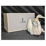 Lladró Porcelain Swan Song Girl Riding Swan 5704 d