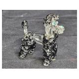 Vintage Hand Blown Spun Glass Black Poodle