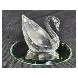 Vtg Swarovski Crystal Miniature Swan Figurine