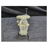 Vintage Hand Blown Spun Glass Pot Bellied Stove