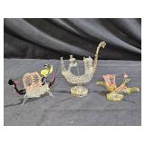 3 Hand Blown Spun Glass Gondolas
