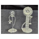 2 Vintage Hand Spun Glass Telephones