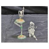 2 Vintage Hand Blown Spun Glass Ballerinas