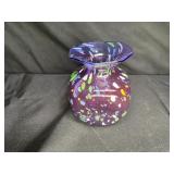 Purple Confetti Glass Vase  Murano Style