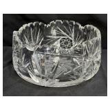 Vintage Cut Crystal Saw Tooth Edge Bowl