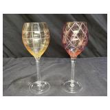 Two 5th Avenue Crystal Wine Glasses