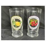 Williams Sonoma "Just de Fruits" Tumblers 6" tall