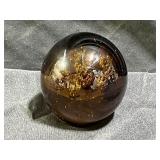 Amber Murano Controlled Bubble Paperweight
