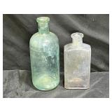 Antique Apothecary Bottle & Green Medicine Bottle
