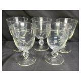 5 Libbey Glass Interlude Water Goblets