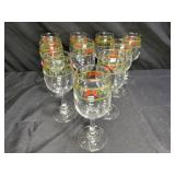 10 VTG Christmas Holiday Wine Glasses