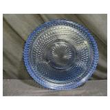 Indiana Glass Ice Blue Diamond Point Platter