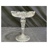 Vintage Lead Cut Crystal Pedestal Compote