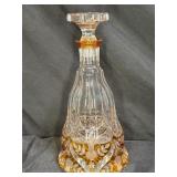 Beautiful Amber to Clear Cut Decanter