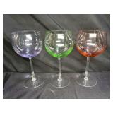 3 Various Colored Baloon Goblet