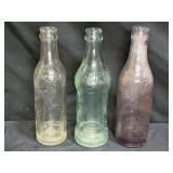 3 Vintage Soda Bottles