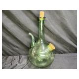VTG Green Glass Italian Wine Decanter Hand Blown