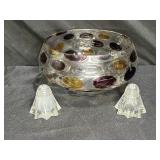 Multi Color Coin Spot Bowl & Star Salt & Pepper