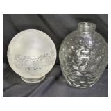 Frosted Victorian Shade & Thumb Print Globe