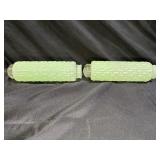 2 Light Green Floral Bow Design Glass Rolling pins