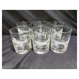 6 Wesco Laser Etched Airplane Whiskey Glasses