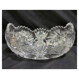 Vtg Brilliant Cut Saw Tooth Crystal Serving Bowl
