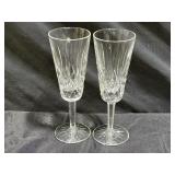 2 Waterford Lismore Fluted Champagne Glasses