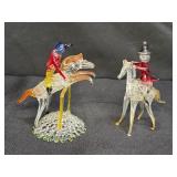 2 Spun glass Horse & Riders