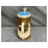 Antique Mary Gregory Stein Amber Glass