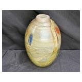 Hand Blown Heavy Art Glass Vase