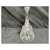 8" Crystal Bell With Etched Flowers