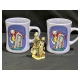 2 Nightmare Before Christmas Mugs & Figure Box