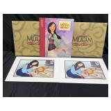 2 Disney Mulan Lithographs & Mulan Book