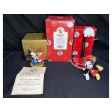 Mickey Gloves Ornament Stand & 2 Ornaments