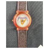 Vtg Disney Time Works Pink Aurora Sparkle Watch