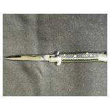 Checkered Black & Silver Stiletto Knife