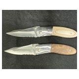 2 Wood Look Manual Folding Knives