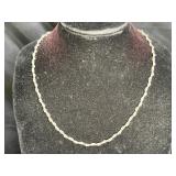 18" Sterling Silver Beaded Twisted Chain