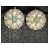 Navajo Sterling with Green Turquoise Earrings