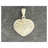 Sterling Silver  & Marcasite Heart Pendant