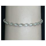 Italian Sterling Silver Twisted Chain Bracelet