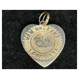Sterling SIlver New Orleans Heart Pendant