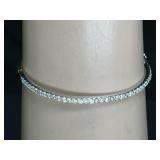 Sterling Silver & CZ Bangle Bracelet