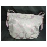 Coach Purple & Gray Logo Pattern Purse