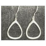 Sterling Tear Drop Hoop Earrings